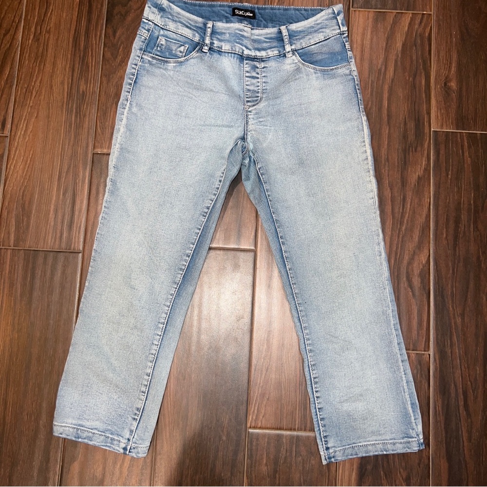 Suko Jeans Women Knit Leggings Pull on capri jeans light wash Size 6